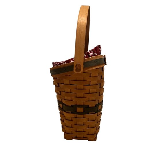 Longaberger Christmas Collection 1998 Glad Tidings Basket With Handle & Liner - Picture 3 of 8